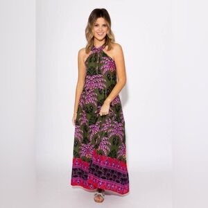NWT Jude Connally Miriam Palm Print Maxi Dress- Small
